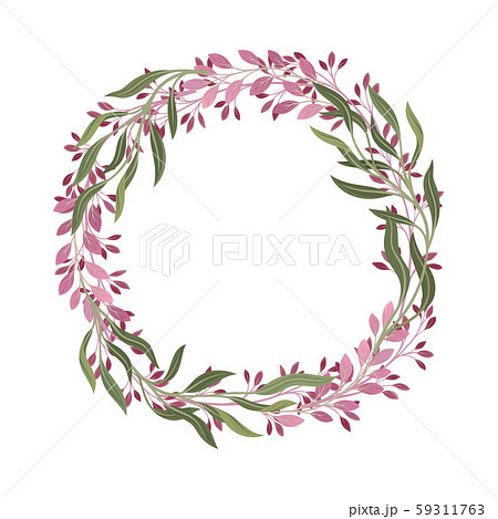 Gathered in Wreath Branches and Berries Vector Decoration 59311763