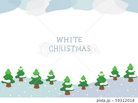 クリスマス モミの木 雪景色のイラスト素材