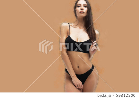 Sexy woman in underwear looking at camera 59312500