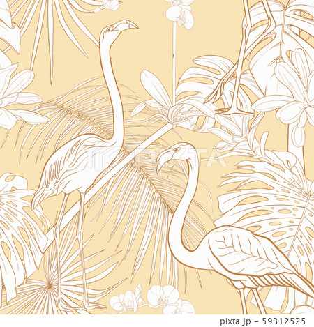 Seamless pattern, background. with tropical plants 59312525