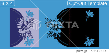 Laser cut wedding invitation card template.  59312623