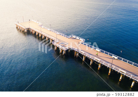 Aerial view on pier in Gdynia Orlowo. 59312882