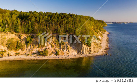 Aerial view on famous Cliff in Gdynia Orlowo. Aerial view on famous Cliff in Gdynia Orlowo. 59312883