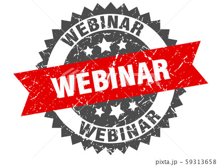 webinar grunge stamp with red band. webinar 59313658