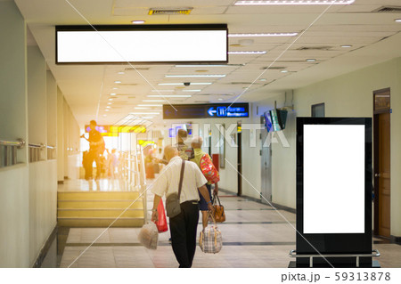 blank advertising billboard at airport background large LCD advertisement	 59313878