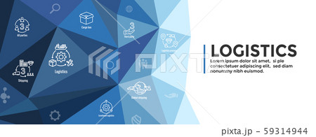 Logistics icon set and web header banner with 59314944