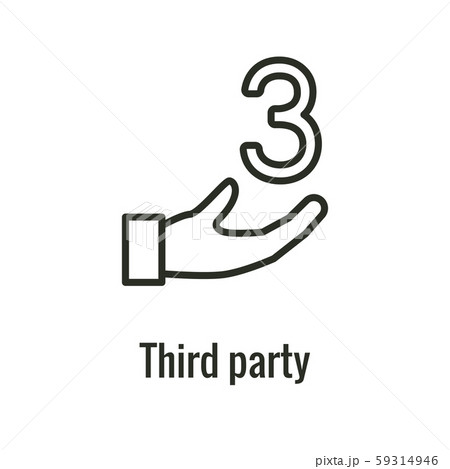 Logistics icon with a hand and the number 3 59314946