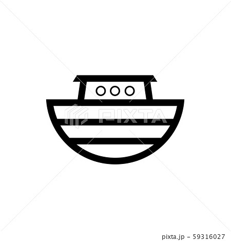 Logo of Noah's Ark. Ship to rescue animals and people from the Flood. Biblical illustration. 59316027