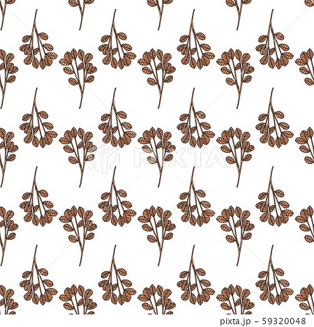 Hand drawn vintage leaves wallpaper. Geometric 59320048
