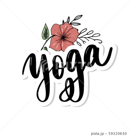 Yoga studio concept logo design. Elegant hand 59320630