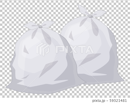 縛ったゴミ袋のイラスト 2個のイラスト素材