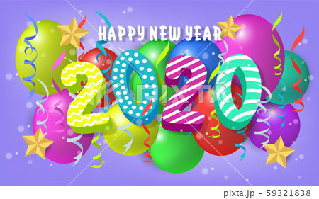 Happy new year 2020.Colorful Design 3D background for greetings card,banner,web, flyers, invitation.vector illustration Happy new year 2020.Colorful Design 3D background for greetings card,banner,web, flyers, invitation.vector illustration 59321838