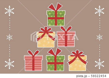 プレゼントボックスのクリスマスカード 59322454