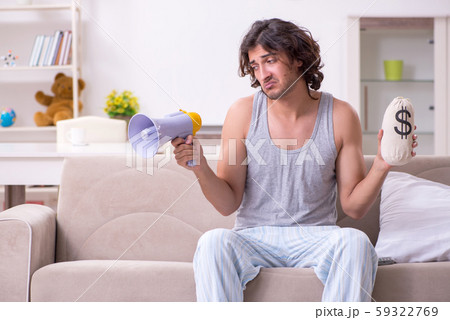 Unemployed man desperate at home Unemployed man desperate at home 59322769