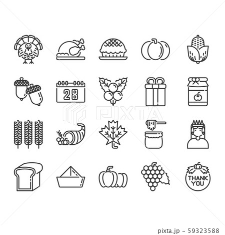 Thanksgiving icon and symbol set 59323588