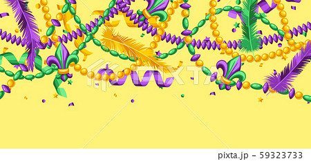 Banner in Mardi Gras colors. 59323733