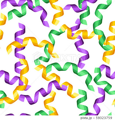 Seamless pattern with serpentine in Mardi Gras colors. 59323759