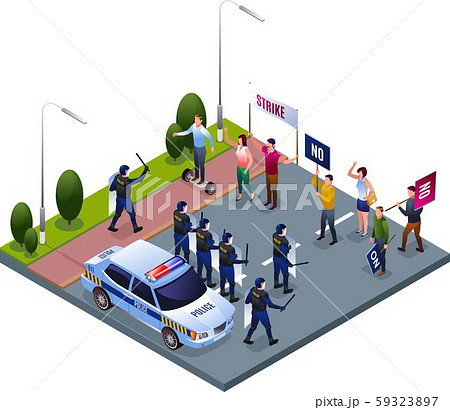 Demonstration isometric icons illustration on isolated background Demonstration isometric icons illustration on isolated background 59323897