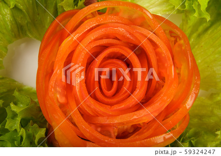 Dish of sandwiches with red fish tomato and greens Dish of sandwiches with red fish tomato and greens 59324247