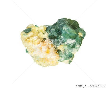 Green-blue apatite gemstone isolated on white 59324682