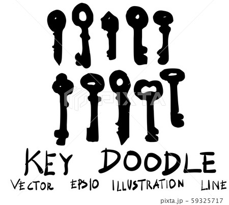 Set of Key doodle illustration Hand drawn Sketch 59325717