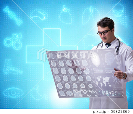 Telemedicine concept with doctor looking at x-ray image 59325869