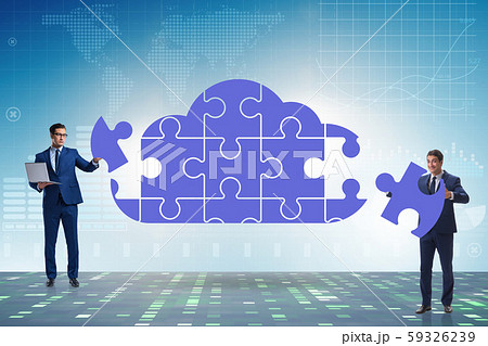 Concept of cloud computing with jigsaw puzzle 59326239
