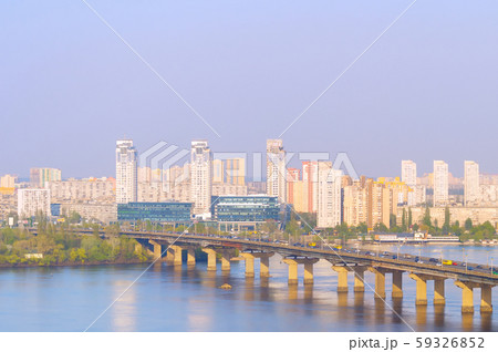 Dnipro river Paton bridge Ukraine Dnipro river Paton bridge Ukraine 59326852
