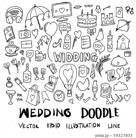 Set of wedding illustration Hand drawn doodle Set of wedding illustration Hand drawn doodle 59327935