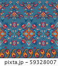 Indian colorful rug paisley ornament pattern design 59328007