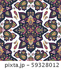 Indian colorful rug paisley ornament pattern design 59328012