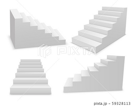 Stair 3d White Isolated Ladder Staircase のイラスト素材