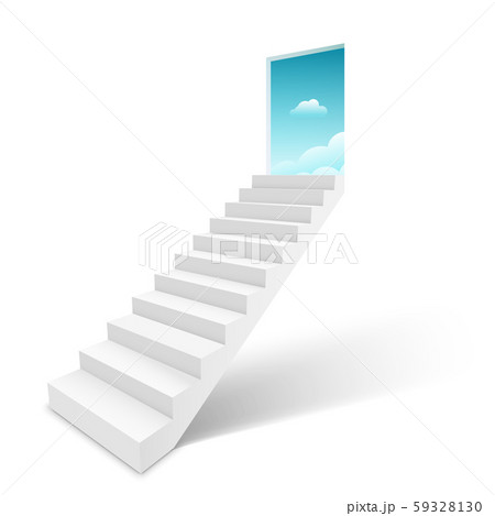 Stairway With Open Door Heaven Ladder のイラスト素材
