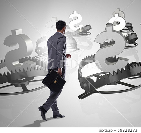 Businessman being trapped by dollar Businessman being trapped by dollar 59328273