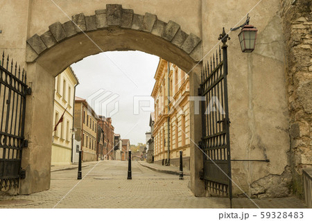 Street with residential houses in the old town of Cesis Street with residential houses in the old town of Cesis 59328483