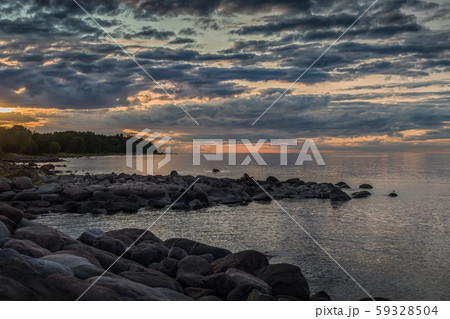 The Gulf of Finland, Estonia.Wild rocky coastline of the Baltic sea 59328504