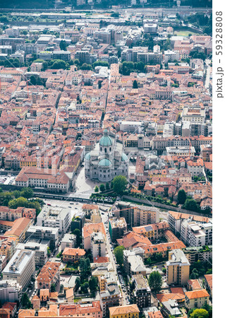 Panorama view on old city Como, Italy. Como, Italy. Fantastic aerial view on old city Como. Aerial Panorama view on old city Como, Italy. Como, Italy. Fantastic aerial view on old city Como. Aerial 59328808
