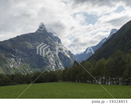 View on mountain massif Trolltindene, Troll wall 59328855