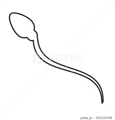 Vector flat black outline spermatozoon sperm icon 59329768