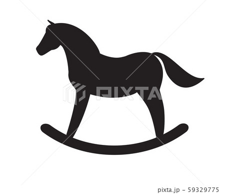Vector black rocking horse silhouette toy 59329775