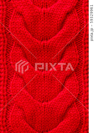 Red knitted winter sweater Background, red texture 59329961