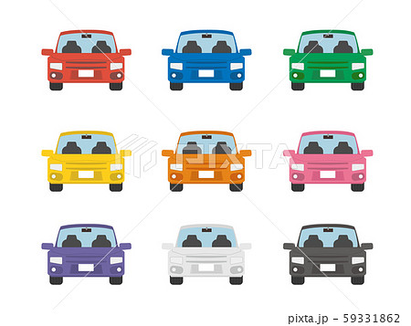 カラフルなセダン車のイラストセット 59331862