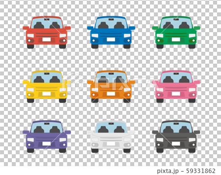 カラフルなセダン車のイラストセット 59331862