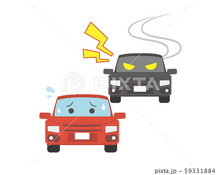 あおり運転 自動車のイラストのイラスト素材