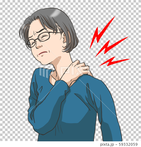 Elderly woman suffering from stiff shoulders 59332059