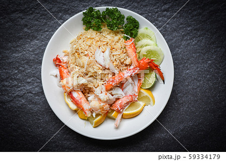 fried rice with crab meat egg lemon and cucumber fried rice with crab meat egg lemon and cucumber 59334179