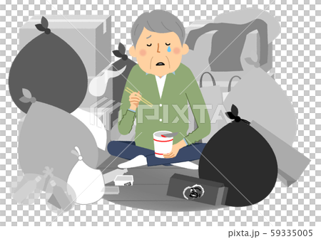 Garbage and elderly senior man Garbage and elderly senior man 59335005