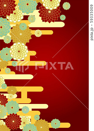 花の背景素材 和風中華風 縦長のイラスト素材