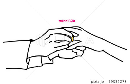結婚式のイラスト 結婚指輪 手のイラスト素材 59335273 Pixta