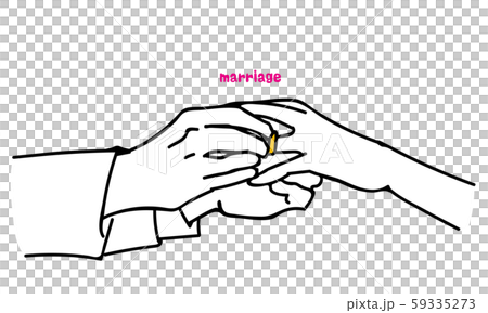 Wedding Illustration Wedding Ring Hand Stock Illustration